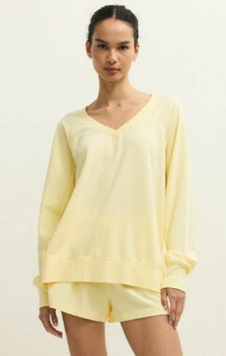 WEEKENDER V NECK - Butter Yellow-Casual Tops- Hometown Style HTS, women's in store and online boutique located in Ingersoll, Ontario