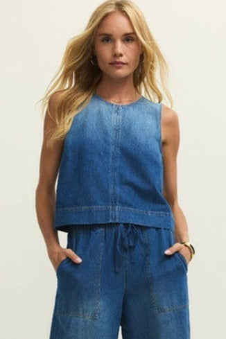 SUN SEEKER DENIM TANK-Casual Tops- Hometown Style HTS, women's in store and online boutique located in Ingersoll, Ontario