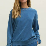 BOYFRIEND DENIM SWEATSHIRT-Casual Tops- Hometown Style HTS, women's in store and online boutique located in Ingersoll, Ontario