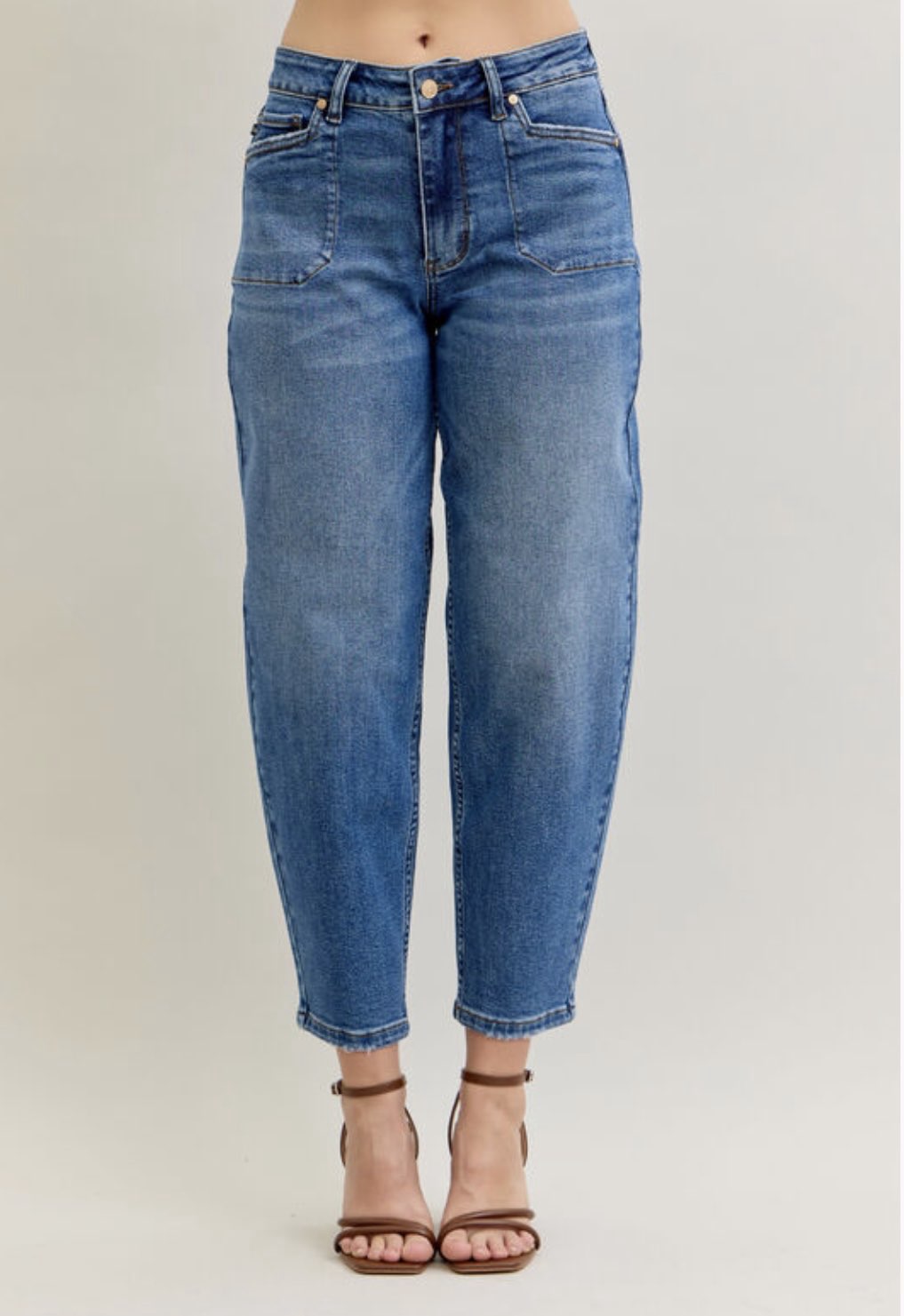 Judy Blue - Medium Wash Barrel-Denim- Hometown Style HTS, women's in store and online boutique located in Ingersoll, Ontario