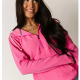 Half Zip Sweatshirt - Midnight Rose-Sweaters and Cardigans- Hometown Style HTS, women's in store and online boutique located in Ingersoll, Ontario