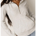 Half Zip Sweatshirt - Golden Girl-Casual Tops- Hometown Style HTS, women's in store and online boutique located in Ingersoll, Ontario