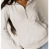 Half Zip Sweatshirt - Golden Girl-Casual Tops- Hometown Style HTS, women's in store and online boutique located in Ingersoll, Ontario
