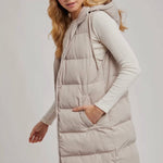 Longline Puffer Vest - Cream-Coat & Jackets- Hometown Style HTS, women's in store and online boutique located in Ingersoll, Ontario