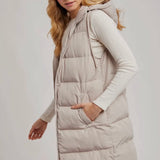 Longline Puffer Vest - Cream-Coat & Jackets- Hometown Style HTS, women's in store and online boutique located in Ingersoll, Ontario