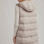 Longline Puffer Vest - Cream-Coat & Jackets- Hometown Style HTS, women's in store and online boutique located in Ingersoll, Ontario