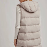 Longline Puffer Vest - Cream-Coat & Jackets- Hometown Style HTS, women's in store and online boutique located in Ingersoll, Ontario