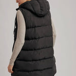 Longline Puffer Vest - Black-Coat & Jackets- Hometown Style HTS, women's in store and online boutique located in Ingersoll, Ontario