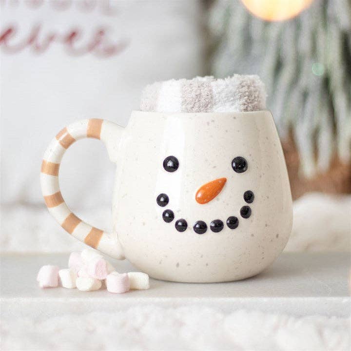 Snowman Christmas Mug and Socks Set-Gifts & Accessories- Hometown Style HTS, women's in store and online boutique located in Ingersoll, Ontario
