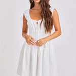 ARIEL MINI DRESS - White-Casual Dresses- Hometown Style HTS, women's in store and online boutique located in Ingersoll, Ontario
