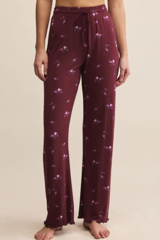AT EASE DITSY PANT - Merlot-Intimates- Hometown Style HTS, women's in store and online boutique located in Ingersoll, Ontario
