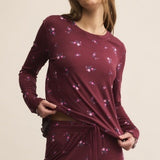BELLA DITSY LS TOP - Merlot-Intimates- Hometown Style HTS, women's in store and online boutique located in Ingersoll, Ontario