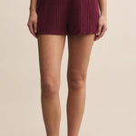 DAWN SMOCKED RIB SHORT - Merlot-Intimates- Hometown Style HTS, women's in store and online boutique located in Ingersoll, Ontario