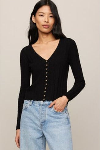 LANDA SWEATER TOP - Black-Casual Tops- Hometown Style HTS, women's in store and online boutique located in Ingersoll, Ontario