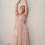 Floral Print Sweetheart Midi Dress with Bow-Special Occasion Dresses- Hometown Style HTS, women's in store and online boutique located in Ingersoll, Ontario