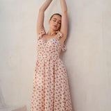 Floral Print Sweetheart Midi Dress with Bow-Special Occasion Dresses- Hometown Style HTS, women's in store and online boutique located in Ingersoll, Ontario