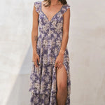 Floral Print Tiered Dress-Special Occasion Dresses- Hometown Style HTS, women's in store and online boutique located in Ingersoll, Ontario