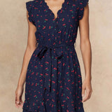Natasha Cherry Print Short Dress-Special Occasion Dresses- Hometown Style HTS, women's in store and online boutique located in Ingersoll, Ontario