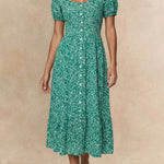 Sylvie Midi Floral Dress-Casual Dresses- Hometown Style HTS, women's in store and online boutique located in Ingersoll, Ontario