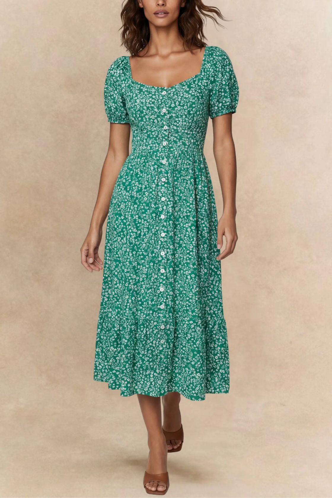 Sylvie Midi Floral Dress-Casual Dresses- Hometown Style HTS, women's in store and online boutique located in Ingersoll, Ontario