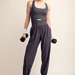 Active Jogger Onesie - Charcoal-Bottoms- Hometown Style HTS, women's in store and online boutique located in Ingersoll, Ontario