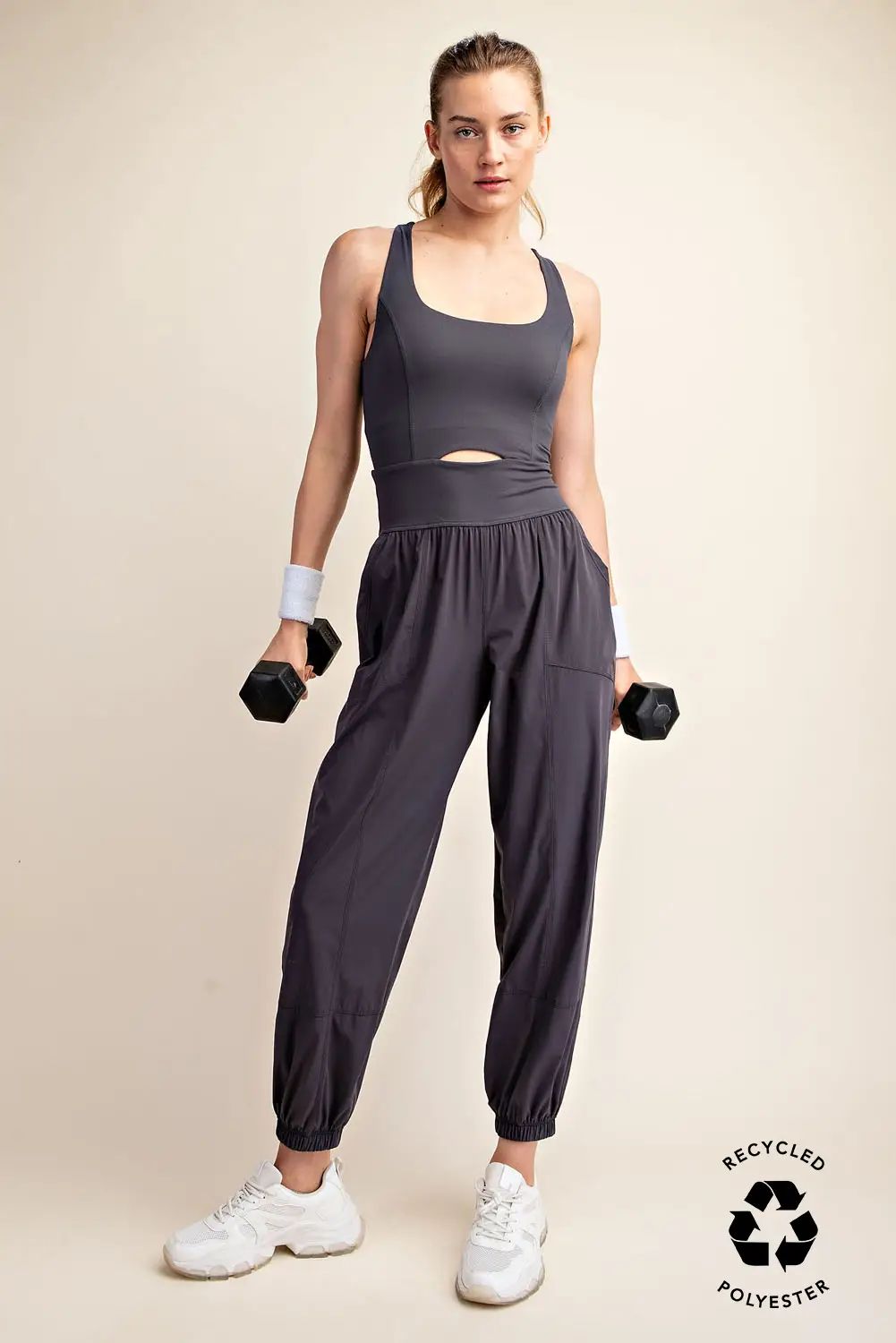 Active Jogger Onesie - Charcoal-Bottoms- Hometown Style HTS, women's in store and online boutique located in Ingersoll, Ontario