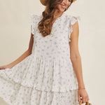 Perfectly Sweet Airy Double Gauze Floral Flare Mini Dress-Casual Dresses- Hometown Style HTS, women's in store and online boutique located in Ingersoll, Ontario