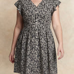 Alma Dress Short Ditsy Floral-Black-dress- Hometown Style HTS, women's in store and online boutique located in Ingersoll, Ontario