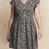 Alma Dress Short Ditsy Floral-Black-dress- Hometown Style HTS, women's in store and online boutique located in Ingersoll, Ontario
