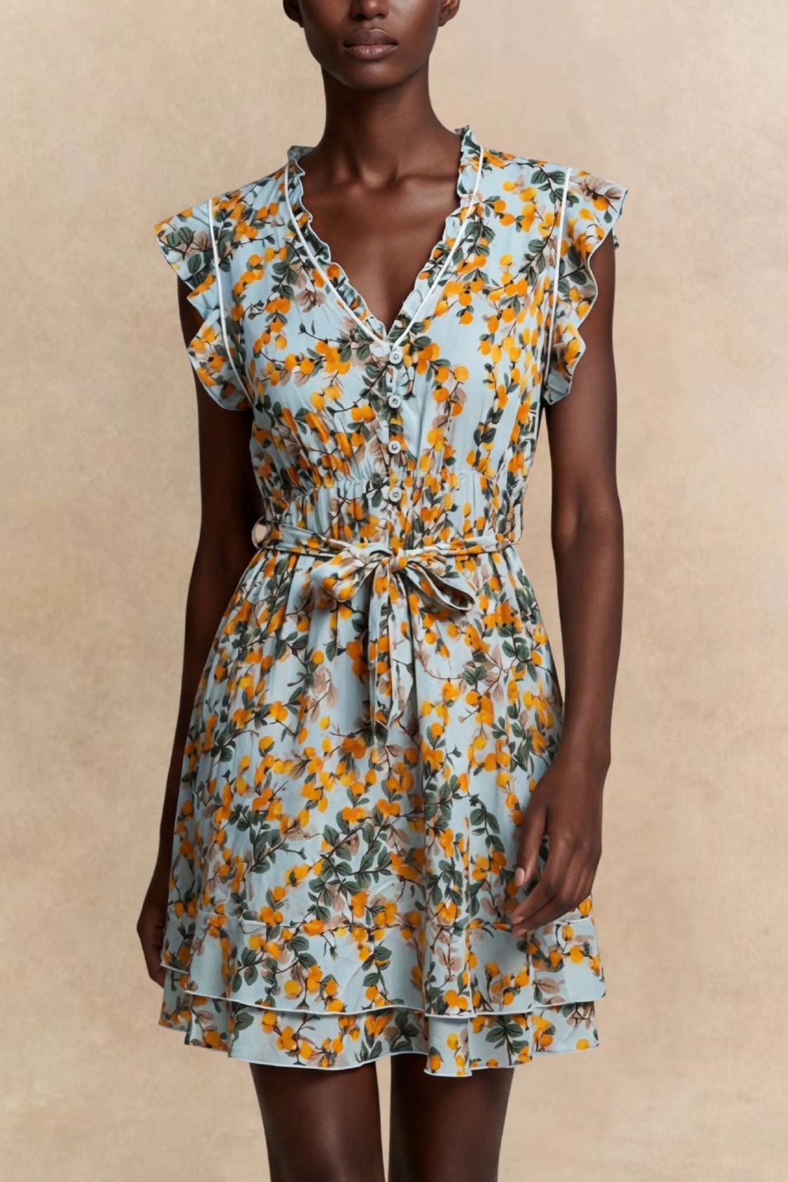 Natasha Citrus Print Short Dress- Hometown Style HTS, women's in store and online boutique located in Ingersoll, Ontario
