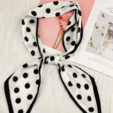 White Polka Dot Satin Silky Skinny Scarf-Accessories- Hometown Style HTS, women's in store and online boutique located in Ingersoll, Ontario
