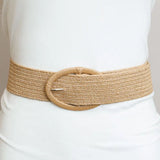 Raffia Oval Buckle Belt - Tan-belt- Hometown Style HTS, women's in store and online boutique located in Ingersoll, Ontario