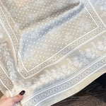 Floral Dot Satin Square Scarf– Cream-scarf- Hometown Style HTS, women's in store and online boutique located in Ingersoll, Ontario