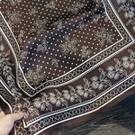 Floral Dot Satin Square Scarves – Brown- Hometown Style HTS, women's in store and online boutique located in Ingersoll, Ontario