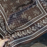 Floral Dot Satin Square Scarves – Brown- Hometown Style HTS, women's in store and online boutique located in Ingersoll, Ontario