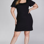 Puff Sleeve Mini Dress - Black-dress- Hometown Style HTS, women's in store and online boutique located in Ingersoll, Ontario