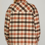 Plaid Shacket - Cinnamon-jacket- Hometown Style HTS, women's in store and online boutique located in Ingersoll, Ontario