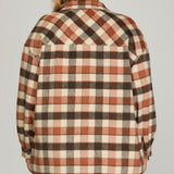 Plaid Shacket - Cinnamon-jacket- Hometown Style HTS, women's in store and online boutique located in Ingersoll, Ontario