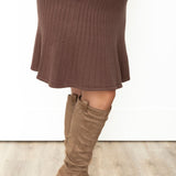 Pleated Sweater Mini Skirt - Brown-skirt- Hometown Style HTS, women's in store and online boutique located in Ingersoll, Ontario