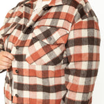 Plaid Shacket - Cinnamon-jacket- Hometown Style HTS, women's in store and online boutique located in Ingersoll, Ontario