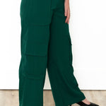 High Waist Cargo Pants - Hunter Green-dress pants- Hometown Style HTS, women's in store and online boutique located in Ingersoll, Ontario