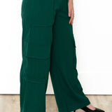 High Waist Cargo Pants - Hunter Green-dress pants- Hometown Style HTS, women's in store and online boutique located in Ingersoll, Ontario