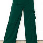 High Waist Cargo Pants - Hunter Green-dress pants- Hometown Style HTS, women's in store and online boutique located in Ingersoll, Ontario