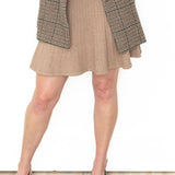 Pleated Sweater Mini Skirt - Light Mocha-skirt- Hometown Style HTS, women's in store and online boutique located in Ingersoll, Ontario