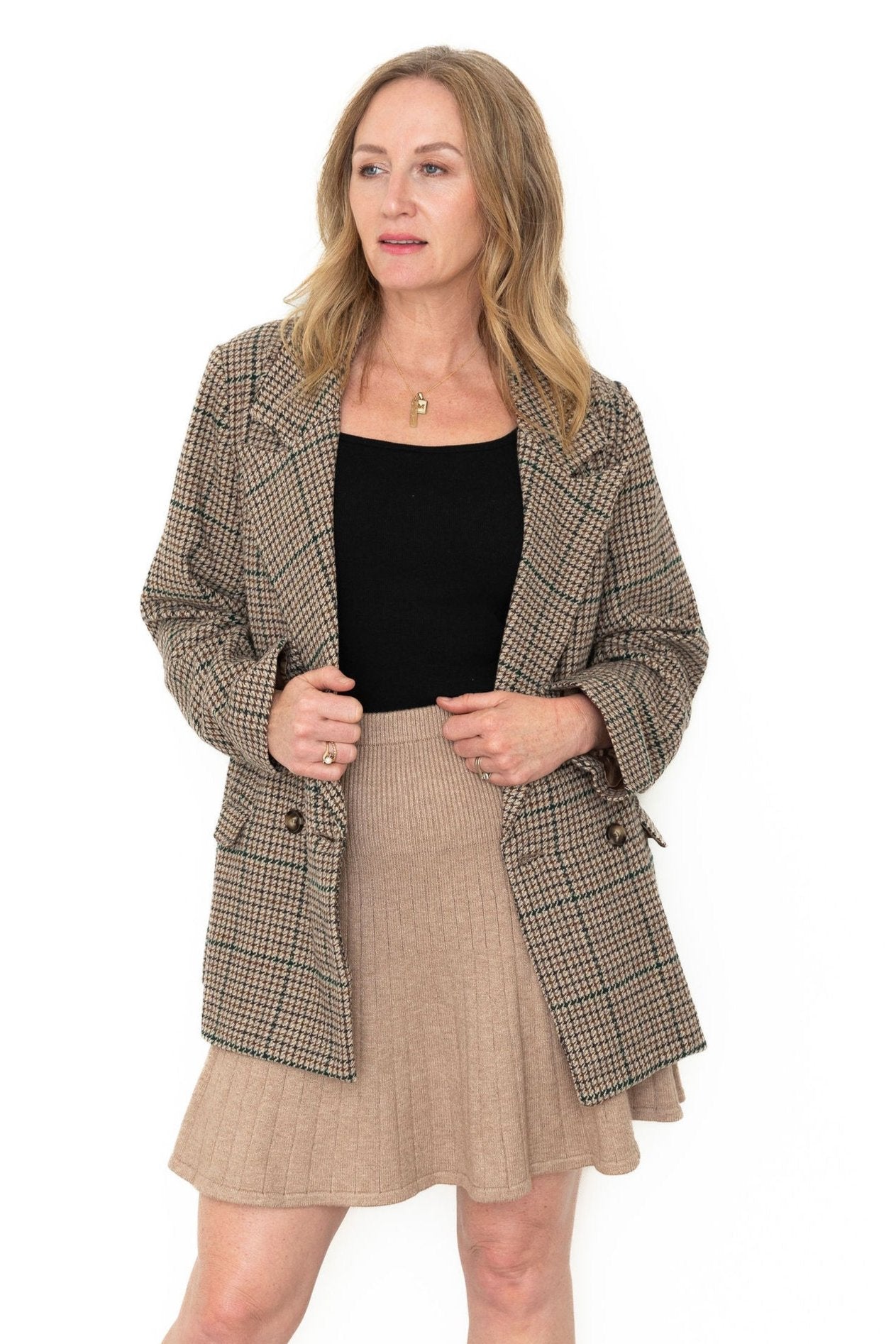 Oversized Wool Blend Jacket - Brown-jacket- Hometown Style HTS, women's in store and online boutique located in Ingersoll, Ontario