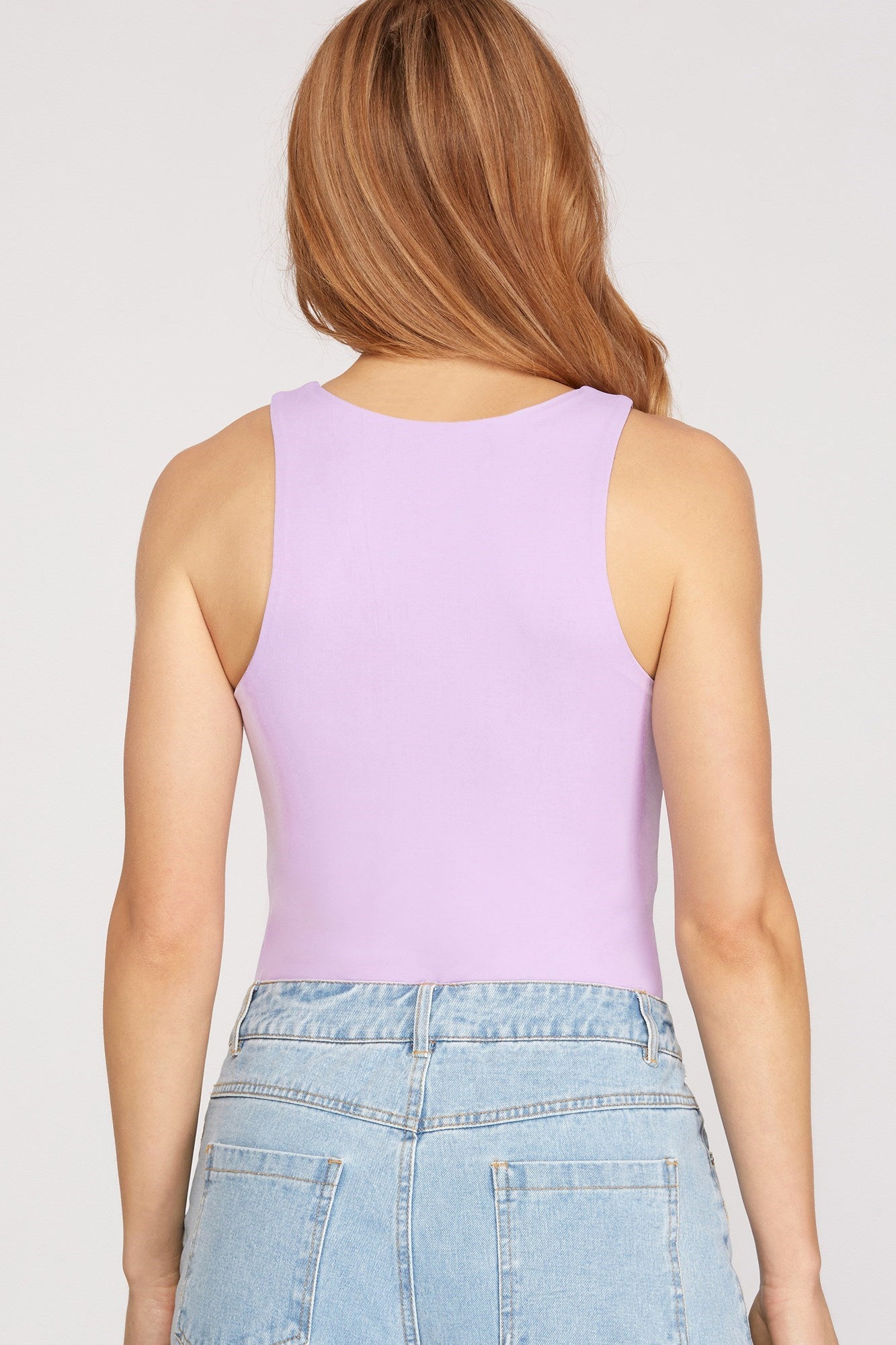 High Neck Bodysuit - Lavender-bodysuit- Hometown Style HTS, women's in store and online boutique located in Ingersoll, Ontario