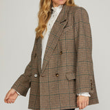 Oversized Wool Blend Jacket - Brown-jacket- Hometown Style HTS, women's in store and online boutique located in Ingersoll, Ontario