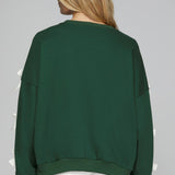 Ribbon Bow Sweatshirt - Green-sweater- Hometown Style HTS, women's in store and online boutique located in Ingersoll, Ontario