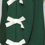 Ribbon Bow Sweatshirt - Green-sweater- Hometown Style HTS, women's in store and online boutique located in Ingersoll, Ontario