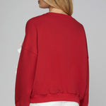 Ribbon Bow Sweatshirt - Red-sweater- Hometown Style HTS, women's in store and online boutique located in Ingersoll, Ontario